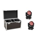 EUROLITE Set 2x LED TMH-X4 Moving-Head Wash Zoom + Case