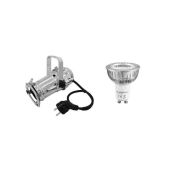 EUROLITE Set PAR-16 Spot silver + GU-10 230V COB 1x3W LED 2700K