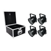 EUROLITE Set 4x LED PAR-56 QCL Short Zwart + PRO Case