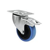 ROADINGER Zwenkwiel 100mm BLeu wheel met rem