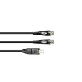 OMNITRONIC Adapterkabel USB naar 2xMIDI 3m zwart 1 x in 1 x uit