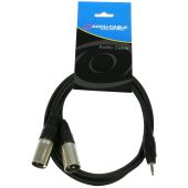 ACCU Cable Mini Jack naar 2 x male XLR 3 mtr