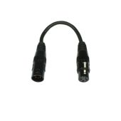 Accu Cable AC-DMXT/3M5F 3pin male/5pin female , DMX verloop kabeltje 5 polig naar 3 polig xlr