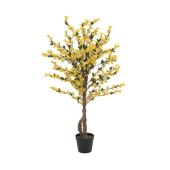 EUROPALMS Forsythia boom met 3 stammen, kunstplant, geel, 120cm