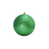 EUROPALMS Deco Kerst Ballen 10cm, appelgroen, glitter 4x