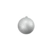 EUROPALMS Deco Kerst Ballen 10cm, zilver, glitter 4x