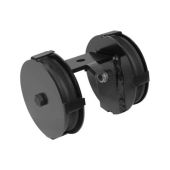 Wentex Eurotrack - Double Wheel Pulley - 70mm - Black