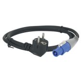 Showtec VoedingsKabel  Pro Powercon connector naar Schuko 1.5 m, 3x 1,5 mm2