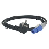 Showtec VoedingsKabel  Pro Powercon connector naar Schuko 3 m, 3x 1,5 mm2