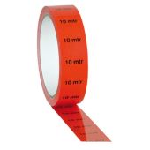 Showgear Markertape 25 mm/33 m "10 m" indicator, rood