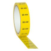 Showgear Markertape 25 mm/33 m "20 m" indicator, geel