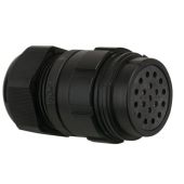 Showtec 19p female extender Short Black, PG36 