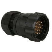 Showtec 19p male straight plug Short Black, PG36 