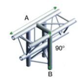 Milos ATM35 - DT22018 Driehoek Decotruss T-Cross 90° 3-way Vertical apex down