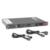 Adam Hall PCL 10 PRO Power Conditioner met voltmeter en ampmeter en rack lighting