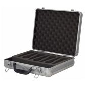 Showgear microfoon case voor 7 micro incl schuim silver