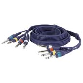 DAP FL203 Jackkabel van 4x jack naar 4x jack 3 mtr