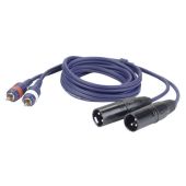 DAP FL263 verloopkabel van cinch / RCA naar male xlr 3 mtr