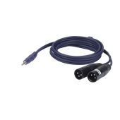 DAP  FL46150 - stereo mini Jack verloop kabel naar 2 XLR Male 1,5 mtr