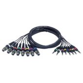 DAP FL67600 8voudige studio snake 3polig XLR female > stereo jack 6 mtr