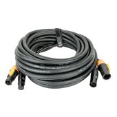 DAP FP22 Hybrid Cable - Power Pro True & 3-pin XLR - D MX / Power 10 m, zwarte mantel