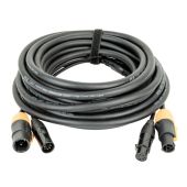 DAP FP23 Hybrid Cable - Power Pro True & 5-pin XLR - D MX / Power 10 m, zwarte mantel