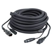 DAP FP1210 - IEC/XLR Male naar IEC/XLR Female  10 mtr power+dmx zwart