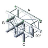 Milos QLF40 Vierkant Truss T-Cross + Down 4-way