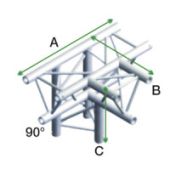 Milos ATF42 - FT30020 Driehoek Truss T Cross + Down 4-Way