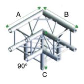 Milos QLU30 Vierkant Truss 3-Way Hoek 90 Graden 