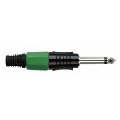 Dap Jackplug 6.3 mm mono zwart met groene eindkap