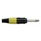 Dap Jackplug 6.3 mm mono zwart met gele eindkap