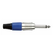 Dap jackplug 6.3 mm mono blauwe eindkap