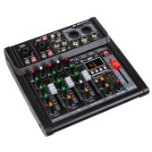 JB Systems LIVE-4 Veelzijdige PA-mixer in een handig compact formaat, 4 ingangen / 3 kanalen