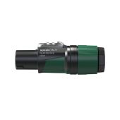 Neutrik speakON 4P Kabelconnector - S Zwarte/groene behuizing - Kleine diameter kabels