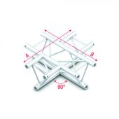 Milos Pro-30 Triangle P Truss - Cross 4-way - 50 cm ACB41sp - 90° corner - silver - P