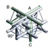 Milos ACB52 - PT30025 Driehoek Truss  T-025 90° Cross + down 5-way/apex up