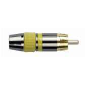 RCA plug geel