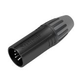 Seetronic XLR 5P Connector, male Verzilverde contacten - zwarte behuizing