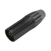 Seetronic XLR 5P Connector, male Vergulde contacten - zwarte behuizing