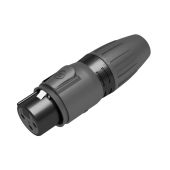 Seetronic XLR 3P Connector, female, IP65 Vergulde contacten - zwarte behuizing