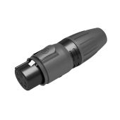 Seetronic XLR 5P Connector, female, IP65 Vergulde contacten - zwarte behuizing