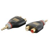 XGA17 - Mini Jack Male stereo naar 2 x RCA ( Cinch ) Female verloop stekker