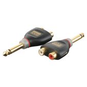 XGA41 - Jack Male mono plug naar  2 x RCA Female ( 2 x chinch naar 1 x jack aansluiten )