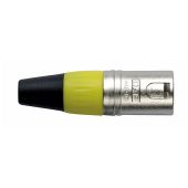 Dap XMK203NY XLR 3polig male xlr plug  nickel behuizing gele eindkap