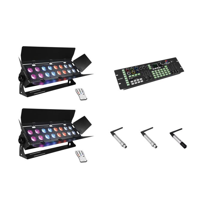 EUROLITE Set 2x Stage Panel 16 + Color Chief + QuickDMX transmitter + 2x receiver