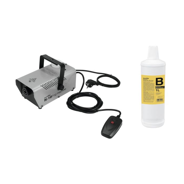 EUROLITE Set N-10 silver + B2D Basic smoke fluid 1l