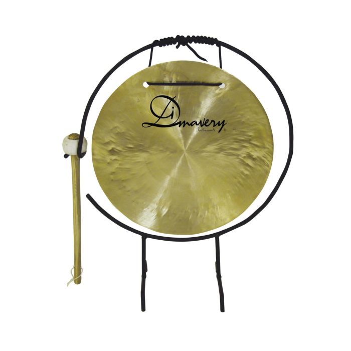 DIMAVERY Gong, 25cm met standaard / hamer