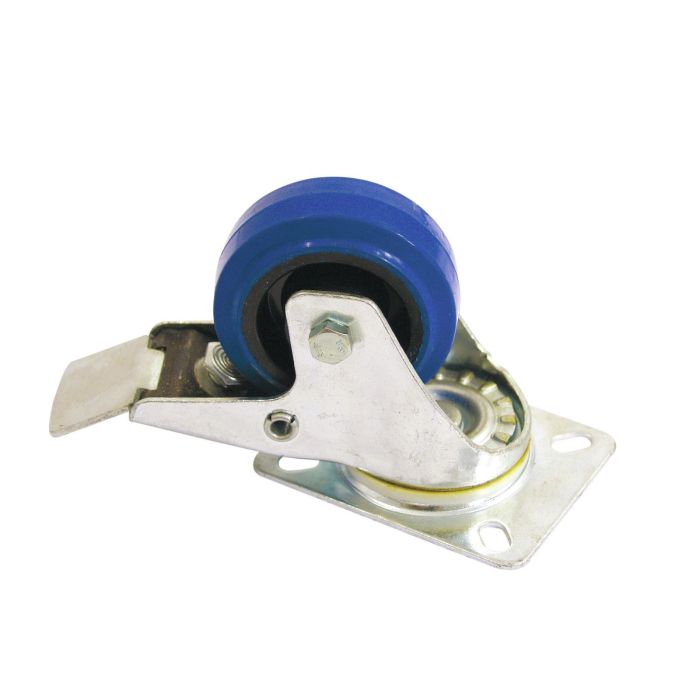 ROADINGER SZwenkwiel 80mm blauw met rem