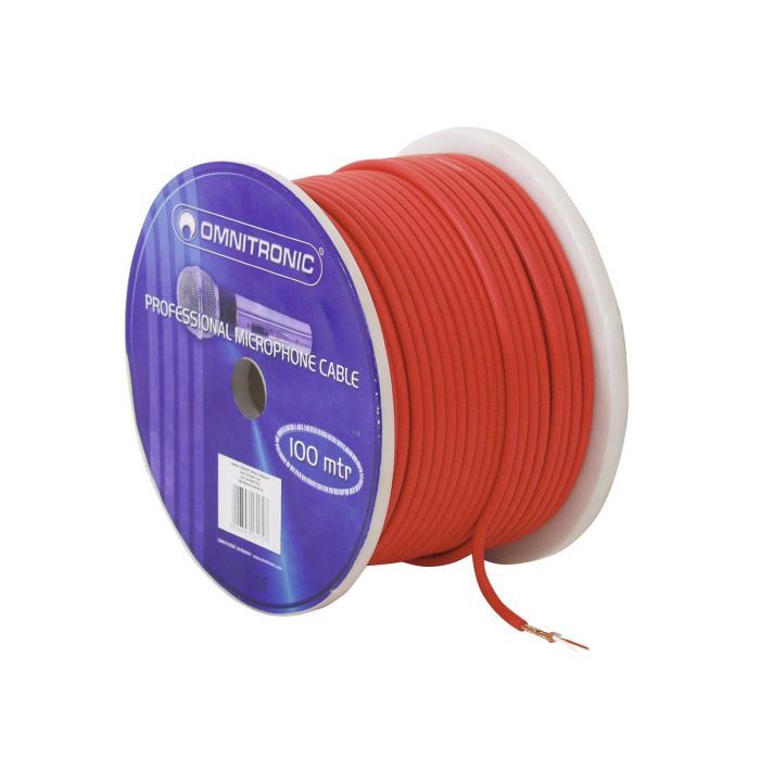 OMNITRONIC Microfoon Kabel  2x0.22 100m Rood